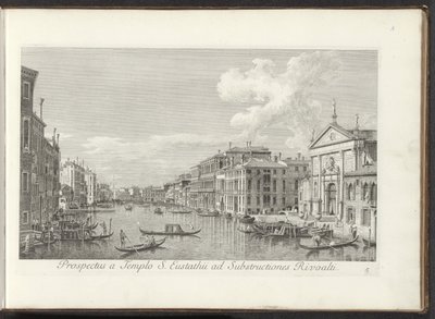 Podívejte se na Canal Grande en de kerk de San Stae te Venetië Pohled z chrámu sv. Eustatia na spodní stavby Rivoalti (název na objektu) Nejznámější pohledy na město Benátky, z 38. panelů Antoniova kanálu, vytištěné mosazí Antoniem Vissentinim na str. od Antonio Visentini