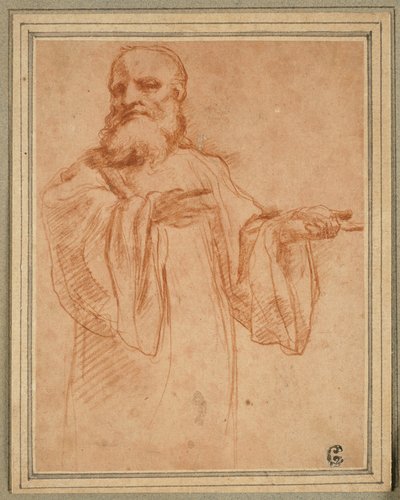 Svatý Benedikt gestem doleva: Studie ke korunovaci Panny Marie od Antonio da Correggio