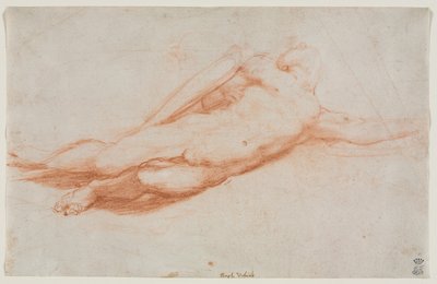 Studie padlého vojáka, možná konverze Saula recto..., c. 1525. od Antonio da Correggio