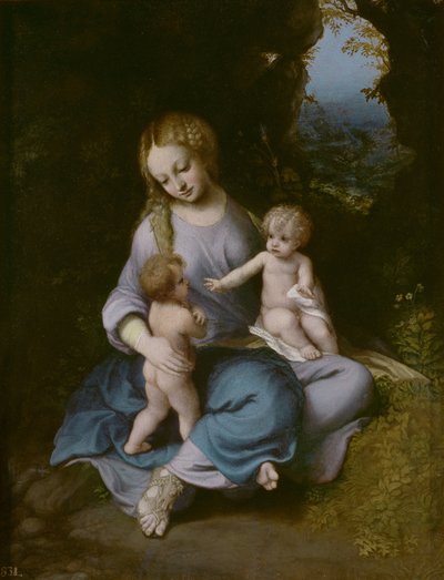 Panna a dítě s Janem Křtitelem jako chlapec od Antonio da Correggio