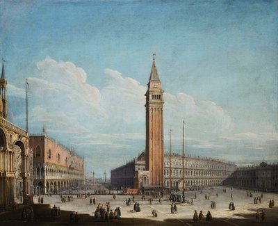 Piazza San Marco a Piazzetta, Benátky, pohled na jihozápad, 1741 od Antonio de dipi Joli