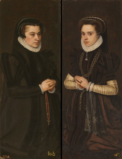 Markéta Parmská a Marie Portugalská, manželka Alexandra Farnese od Antonis Mor