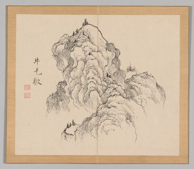 Dvojalbum krajinářských studií podle Ikeno Taiga, svazek 1 list 16, 18. století. od Aoki Shukuya