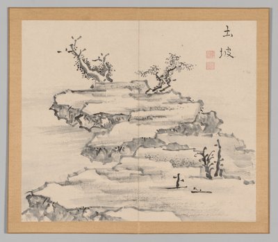 Dvojalbum krajinářských studií podle Ikeno Taiga, svazek 1 list 21, 18. století. od Aoki Shukuya