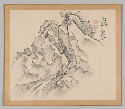 Dvojalbum krajinářských studií podle Ikeno Taiga, svazek 1 list 26, 18. století. od Aoki Shukuya