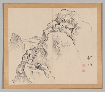 Dvojalbum krajinných studií podle Ikeno Taiga, svazek 1 list 27, 18. století. od Aoki Shukuya
