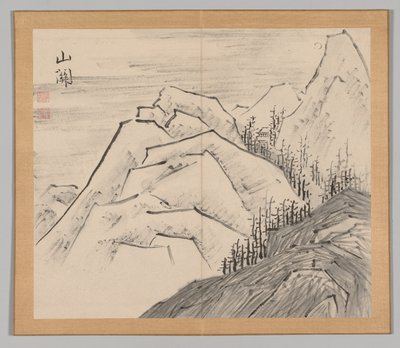 Dvojalbum krajinných studií podle Ikeno Taiga, svazek 1 list 29, 18. století. od Aoki Shukuya