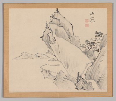 Dvojalbum krajinářských studií podle Ikeno Taiga, svazek 1 list 30, 18. století. od Aoki Shukuya
