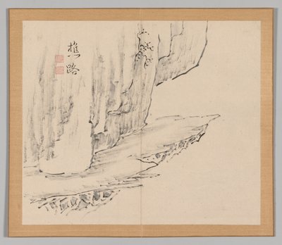 Dvojalbum krajinných studií podle Ikeno Taiga, svazek 1 list 31, 18. století. od Aoki Shukuya