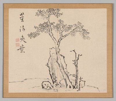 Dvojalbum krajinářských studií podle Ikeno Taiga, svazek 1 list 4, 18. století. od Aoki Shukuya