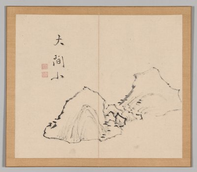 Dvojalbum krajinných studií podle Ikeno Taiga, svazek 1 list 6, 18. století. od Aoki Shukuya
