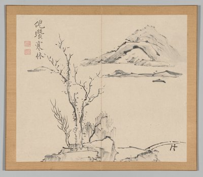 Dvojalbum krajinářských studií podle Ikeno Taiga, svazek 2 list 11, 18. století. od Aoki Shukuya