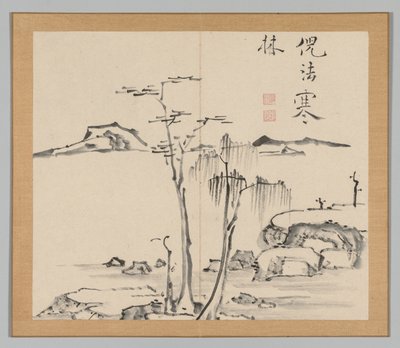Dvojalbum krajinářských studií podle Ikeno Taiga, svazek 2 list 15, 18. století. od Aoki Shukuya