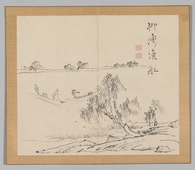 Dvojalbum krajinářských studií podle Ikeno Taiga, svazek 2 list 27, 18. století. od Aoki Shukuya