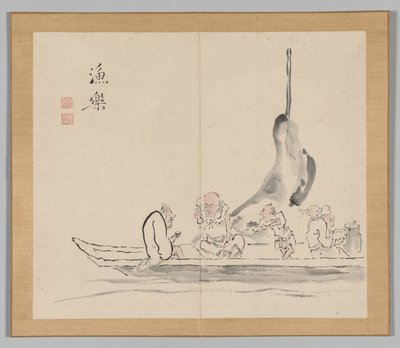 Dvojalbum krajinných studií podle Ikeno Taiga, svazek 2 list 28, 18. století. od Aoki Shukuya