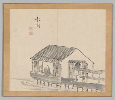 Dvojalbum krajinářských studií podle Ikeno Taiga, svazek 2 list 29, 18. století. od Aoki Shukuya