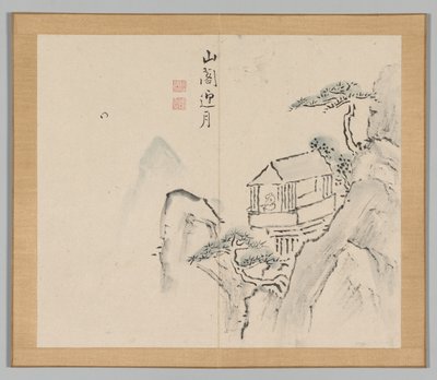 Dvojalbum krajinářských studií podle Ikeno Taiga, svazek 2 list 31, 18. století. od Aoki Shukuya