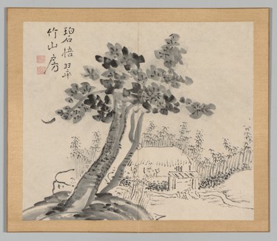 Dvojalbum krajinných studií podle Ikeno Taiga, svazek 2 list 32, 18. století. od Aoki Shukuya