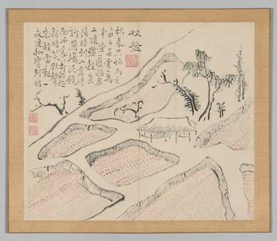 Dvojalbum krajinářských studií podle Ikeno Taiga, svazek 2 list 35, 18. století. od Aoki Shukuya