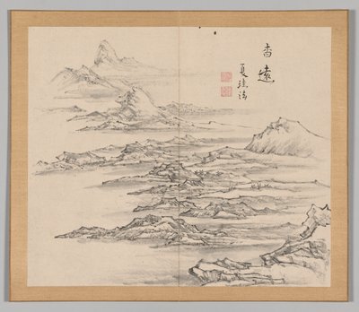 Dvojalbum krajinářských studií podle Ikeno Taiga, svazek 2 list 5, 18. století. od Aoki Shukuya
