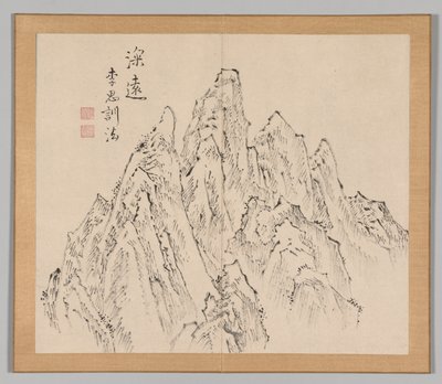 Dvojalbum krajinářských studií podle Ikeno Taiga, svazek 2 list 6, 18. století. od Aoki Shukuya