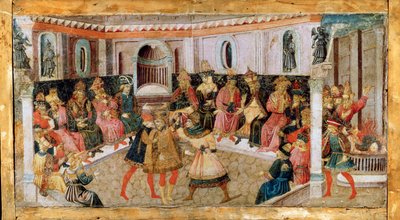 Atentát na Julia Caesara, 15. století. od Apollonio di Giovanni di Tommaso