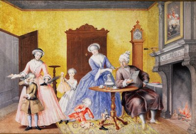 Vánoce v královské domácnosti císařovny Marie Terezie Rakouské (1717-80) s manželem Františkem I. (1708-65) a dětmi Marií Kristinou, Ferdinandem I. (pozdějším vévodou z Modeny) (1754-1806), Mar od Archduchess of Austria Maria Christine