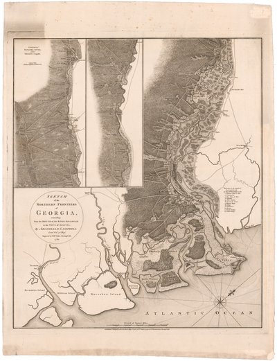 Mapa severních hranic Georgie od Campbella od Archibald (after) Campbell
