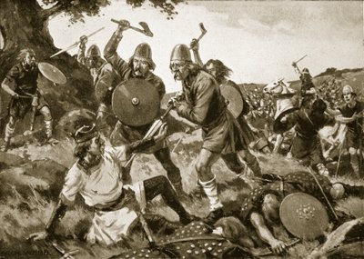 Porážka a smrt krále Oswalda, 642, ilustrace z 