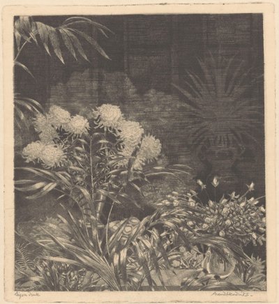 Interiér s květinami ve vázách a rostlinami v květináčích od Arend Hendriks (signed by artist)