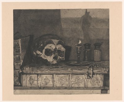 Zátiší s lebkou od Arend Hendriks (signed by artist)