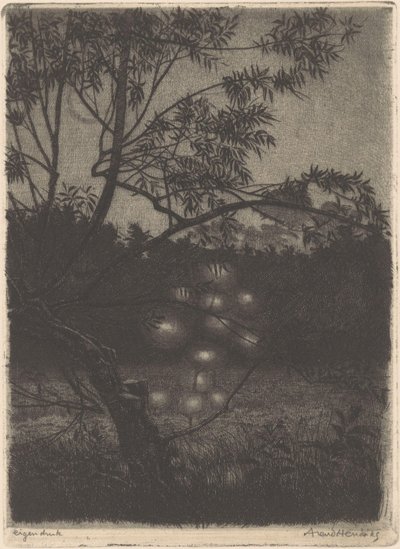 Zahrada se svítícím stromem od Arend Hendriks (signed by artist)
