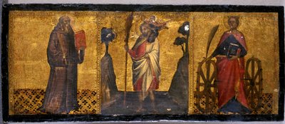 Sv. Benedikt, sv. Kryštof a sv. Kateřina, kolem 1400 (tempera na topolovém dřevě) od Aretino Luca Spinello or Spinelli