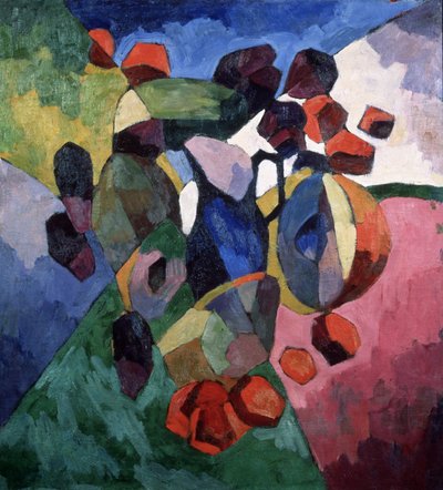 Modrý džbán a ovoce, 1913 od Aristarkh Vasilievic Lentulov