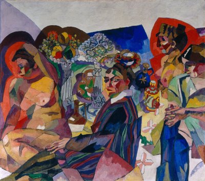 Společnost u stolu, 1916 od Aristarkh Vasilievic Lentulov