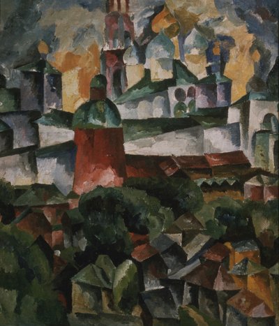 Krajina s klášterem Trinity-Sergius, 1920 od Aristarkh Vasilievic Lentulov