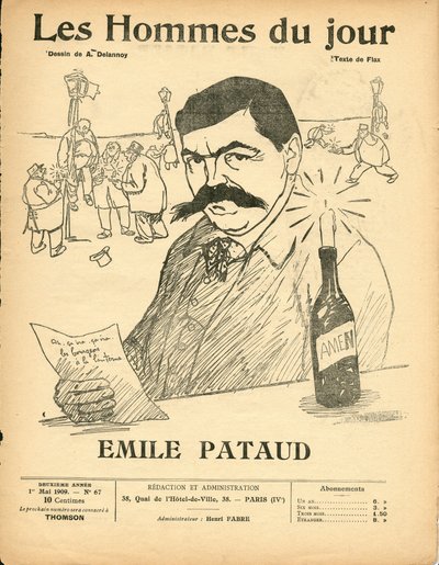 Obálka „Muži dne“, Satirický v B&W od Aristide Delannoy