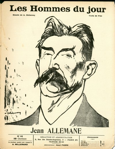 Obálka "Les Hommes du jour", Satirický B & W od Aristide Delannoy