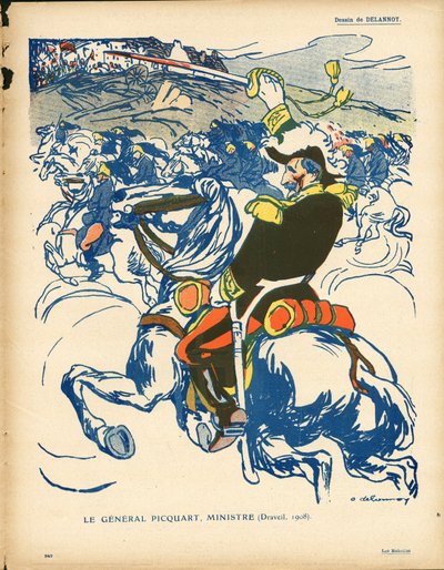 Máslový talíř, číslo 386, satirický, barevný od Aristide Delannoy