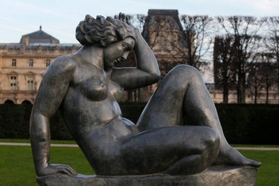 Jardin des Tuileries, Aristide Maillol, Montagne 1937 (olovo), Paříž, Francie (foto) od Aristide Maillol