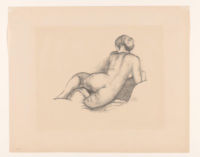 Ženský akt, při pohledu zezadu Dina, sur son coude droit (původní název) od Aristide Maillol