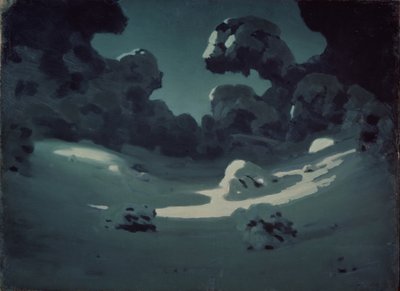 Měsíční skvrny v lese. Zima, 1898-1908 od Arkhip Ivanovich Kuindzhi