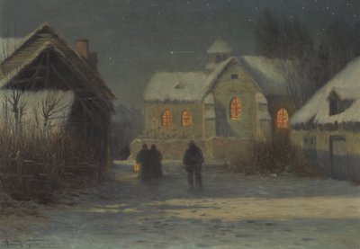 Půlnoční mše, vánoční noc v Bertincourtu, Champagne od Armand Guery