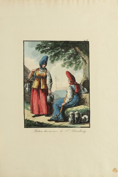Mléčné ženy z Petrohradu, 1817 od Armand Gustave Haubigant