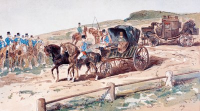 Postillion namontovaný na kočárovém koni, 19. století, 1886 od Armand Jean Heins