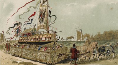 Člun na kanálu Bruggy-Ghent, Španělsko Nizozemsko, 16. století od Armand Jean Heins