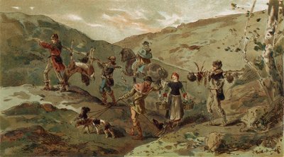Lovecká skupina a nositelé, 13. století od Armand Jean Heins