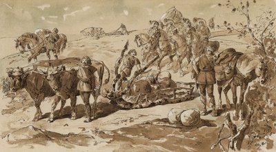 V primitivních dobách sáňkovali a táhli voly od Armand Jean Heins