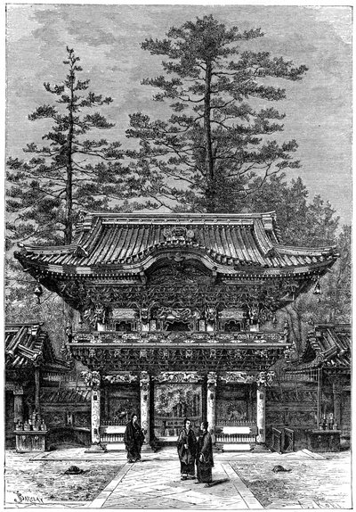 Portico of the Temple of the Four Dragons Nikko Toshogu, Nikko, Japan, 1895. od Armand Kohl