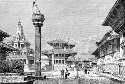Chrámy v Patanu, Nepál, 1895. od Armand Kohl